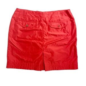 Ralph Lauren Golf Skort Skirt Tennis Cherry Red Flap Pockets Cheer Pleat